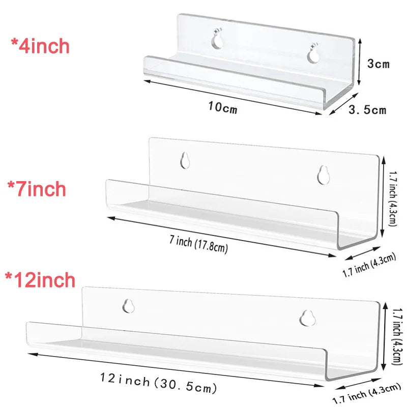 Transparent Acrylic Record CD Storage Racks Living Room Decoration Vinyl Record Shelf Wall Holder Record Display Stand Shelf