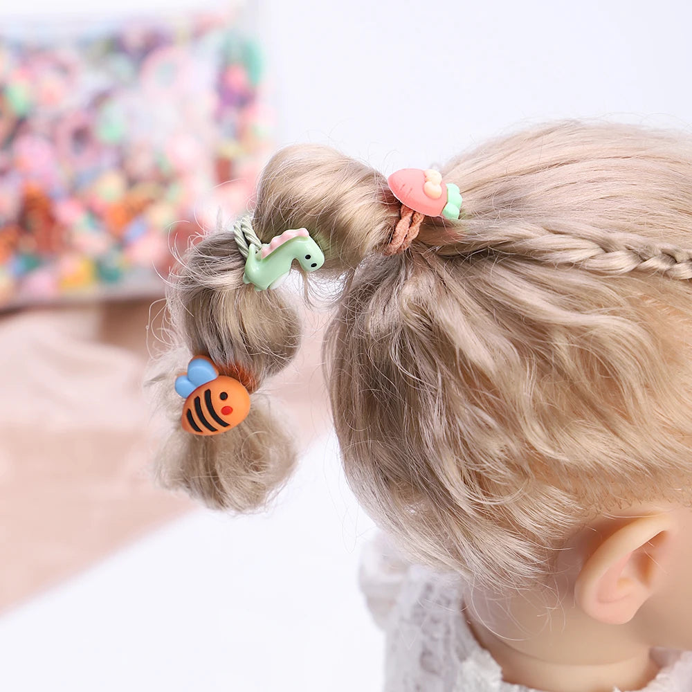 10pcs Children's Rubber Band Does Not Hurt The Hair Elastic Good Girl Baby Head Rope Hair Tie Hair Chirp Scrunchies Headdress