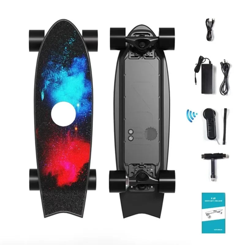 Gryan electric skateboard speed down small fish board walking adult wheel hub land surfing electric small fish board