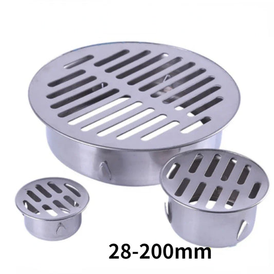 Stainless Steel Bathroom Drain Cover Hair Catcher Balcony Drainage Stopper Plug Garden Outdoor Roof Anti-blocking Floor Strainer