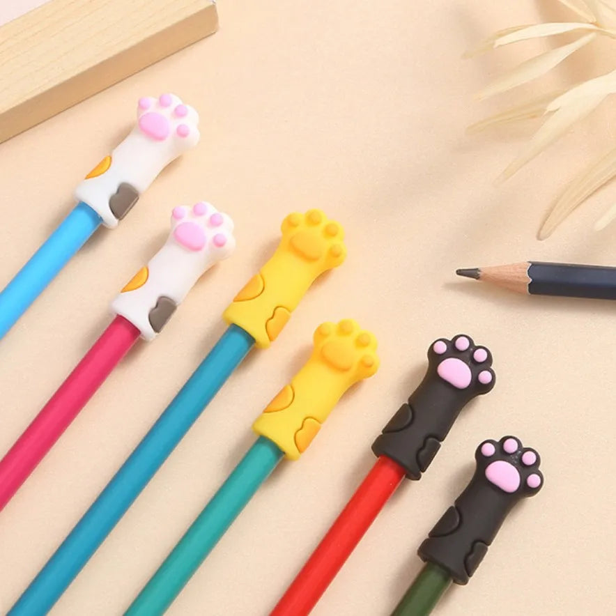 3 шт./компл. Kawaii Cat Pencil Caps Cartoon Силиконовые чехлы для ручек для детей Милый удлинитель для карандашей Канцелярские принадлежности для школы