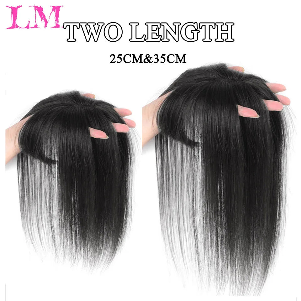 3D Bangs Invisible Seamless Head Hair Water Ripple Hair Air Bangs Head Overhead Natural Invisible Replacement Cover White Hair