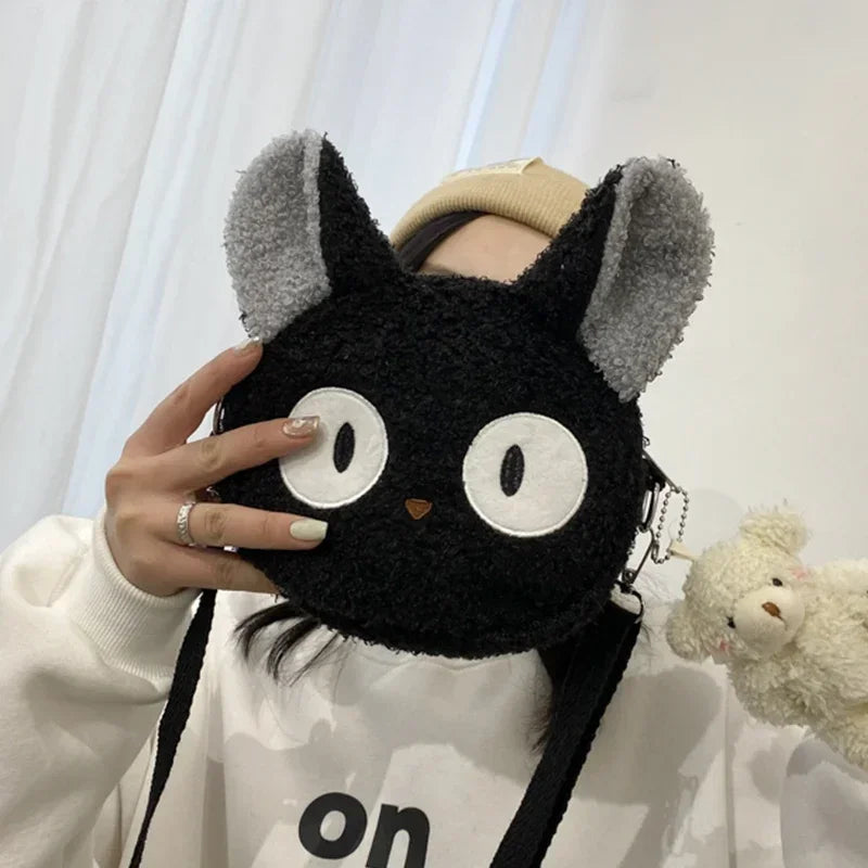 Japanese Style Kawaii Bag Women Girls Cartoon Kitten Bear Plush Shoulder Bags Crossbody Messenger Pack Small Phone Purse Packet