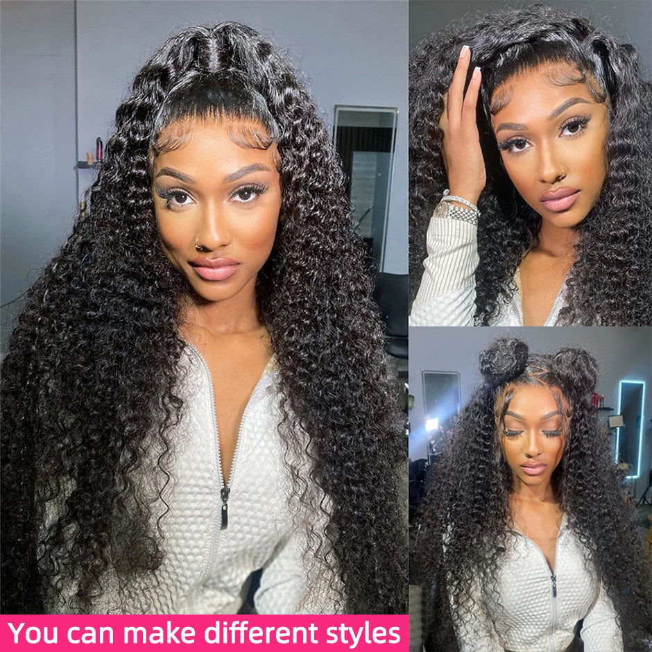 YAWAWE Water Wave 13x6HD Lace Frontal Wigs Brazilian Wigs Human Hair For Women Deep Curly Wear Go Glueless Wig preplucked Precut