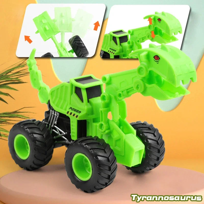 Children's toys inertial Four-wheel off-road car dinosaur can swing engineering car excavator clamping Kids boy gift