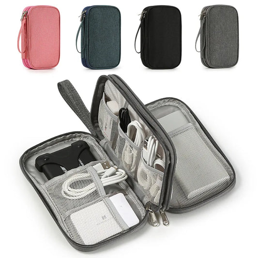 NEW Travel Organizer Bag Cable Storage Organizers Pouch Carry Case Portable Waterproof Double Layers Storage Bags For Cable Cord