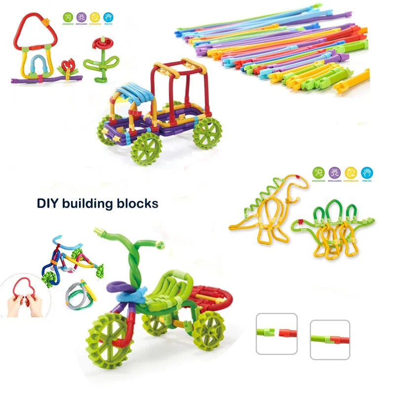 Marble Runs DIY Creative Design Blocks Игрушки для детей Образовательные 3DAssembly Building Stick Toys Мультяшные животные Блоки Детские Подарки