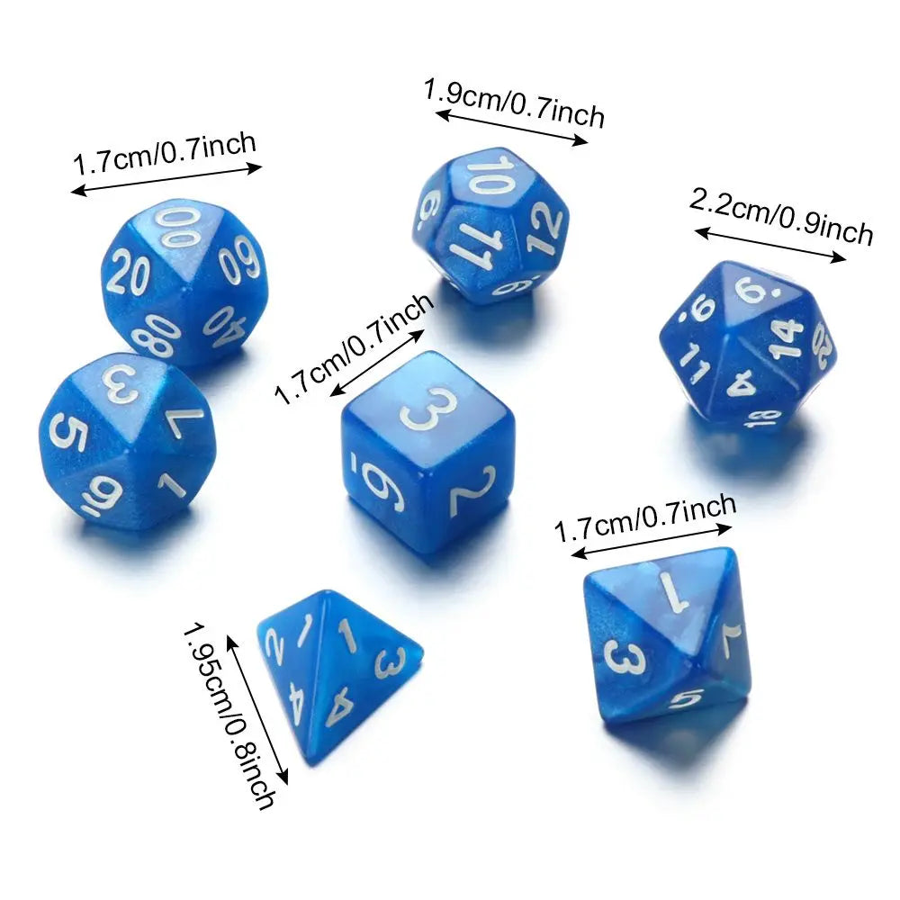 7Pcs Polyhedral Dice Double-Colors Polyhedral Game Dice for RPG Dungeons and Dragons DND RPG D20 D12 D10 D8 D6 D4 Table Game