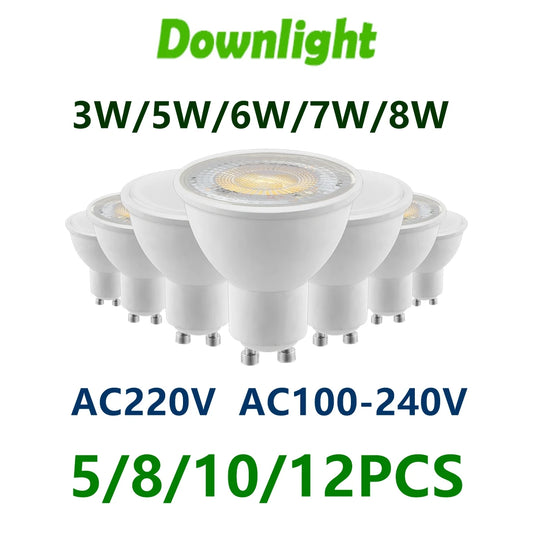 5-12 шт. светодиодный точечный светильник GU10 AC220V AC120V светодиодная энергосберегающая лампа 3 Вт 5 Вт 6 Вт 7 Вт 8 Вт Вы можете заменить галогенную лампу 50 Вт