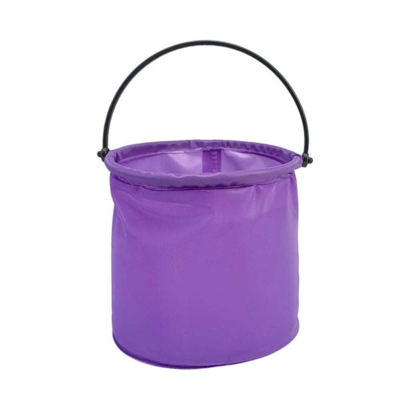 12x14cm Collapsible Sand Bucket Portable Garden Tool Bucket Sand Beach Water Fight Activity Game Toy for Family Kids Easy Carry