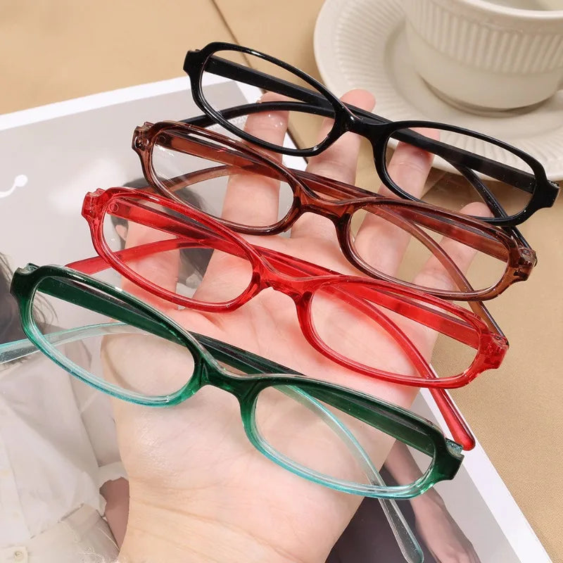 Y2K Style Women's Anti Blue Light Eyeglasses Retro Blue Green Oval Fashion Small Frame Glasses Square Box Eyewear Spectacles