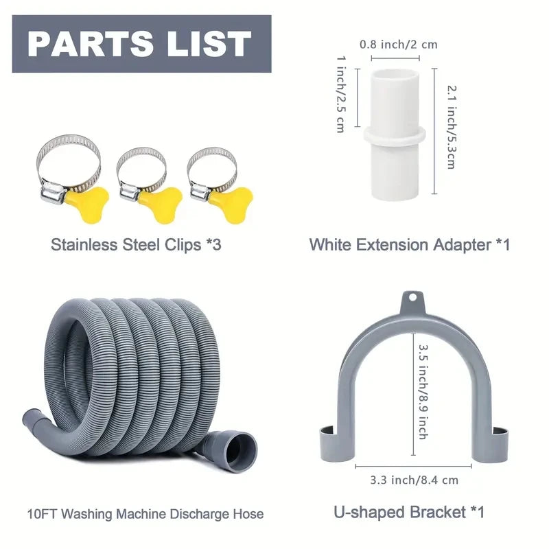 Сливной шланг для стиральной машины, гибкий сливной шланг для посудомоечной машины, наборы для удлинения, гофрированный сливной шланг для стиральной машины 1,5 метра, 2,5 метра