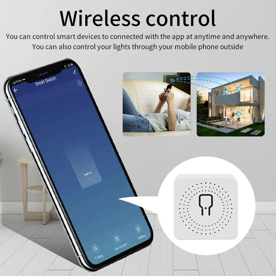 20A 16A Mini WiFi Smart Switch App Smart Life Remote Control Timer Support 2 Way Control Automation Module For Alexa Google Home