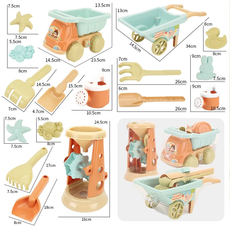 Children's Outdoor Beach Toys Fun Shovel Mold Beach Bucket Set Storage Sand Digging Tool Bucket Gift Children's Sand Toys sand