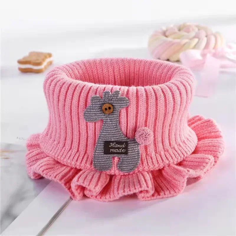 Baby Scarf Winter Neck Warmer for Kids Children Boys Girls Woolen Knitted Mustache Solid Warm Crochet Scarves Plaid Fashion Doll