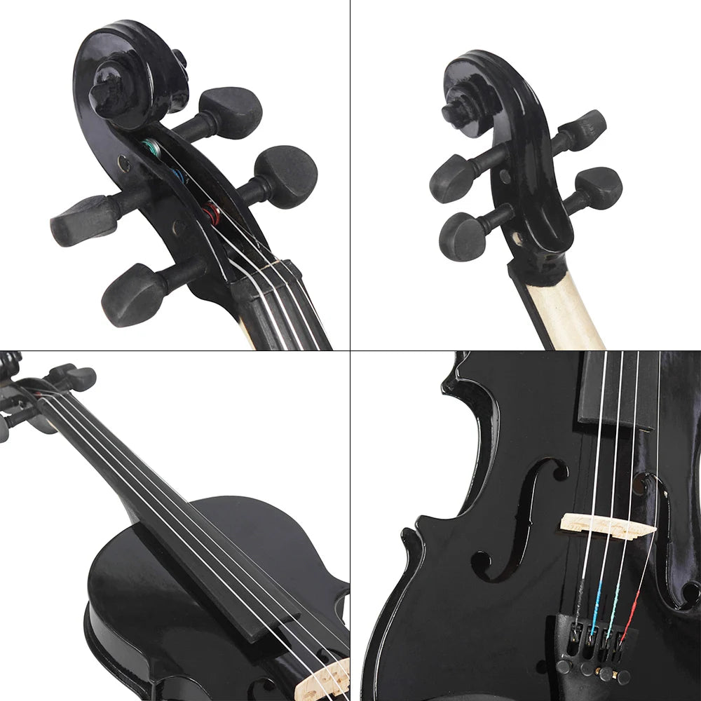 4/4 1/8 Natural Acoustic Violin Retro Style Fiddle with Case & Bow Musical Instrument Accessories