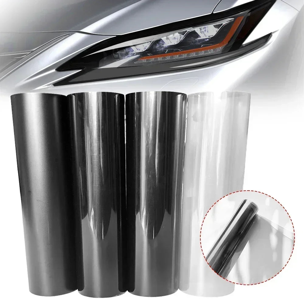 30*200cm Car Headlight Tint Fog Light Taillight Smoke Black Tint Vinyl Film Waterproof Film for Headlights Car Body Film