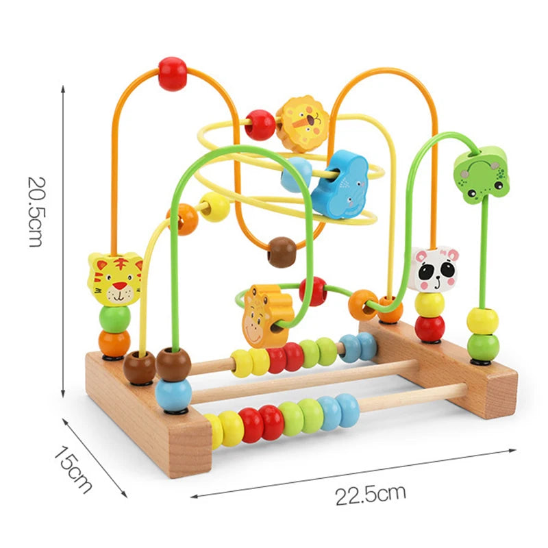 Montessori Toys Baby Wooden Roller Coaster Bead Maze Toddler Early Learning Educational Puzzle Math Toy for Children 1 2 3 Years