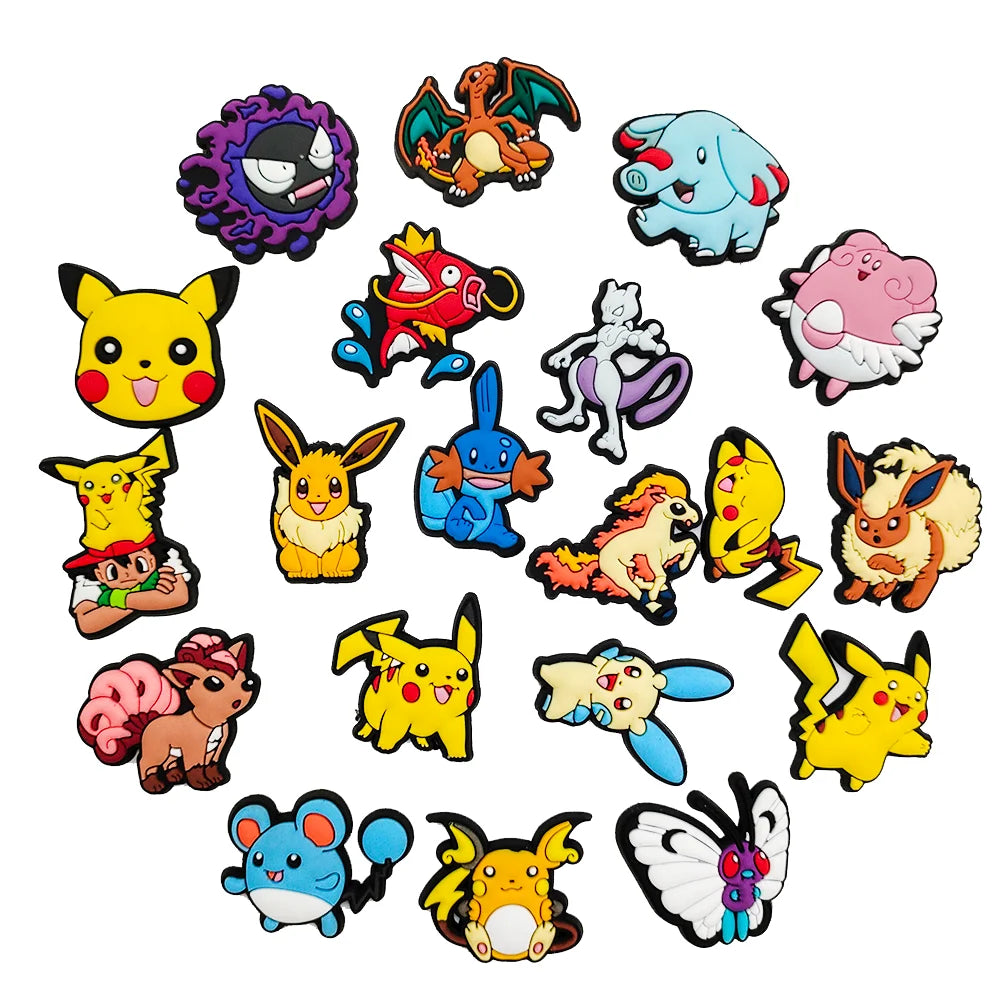 MINISO Pokemon Shoe Charms Decoration Buckle Dinosaur  PVC Sandals Accessories kids Gifts