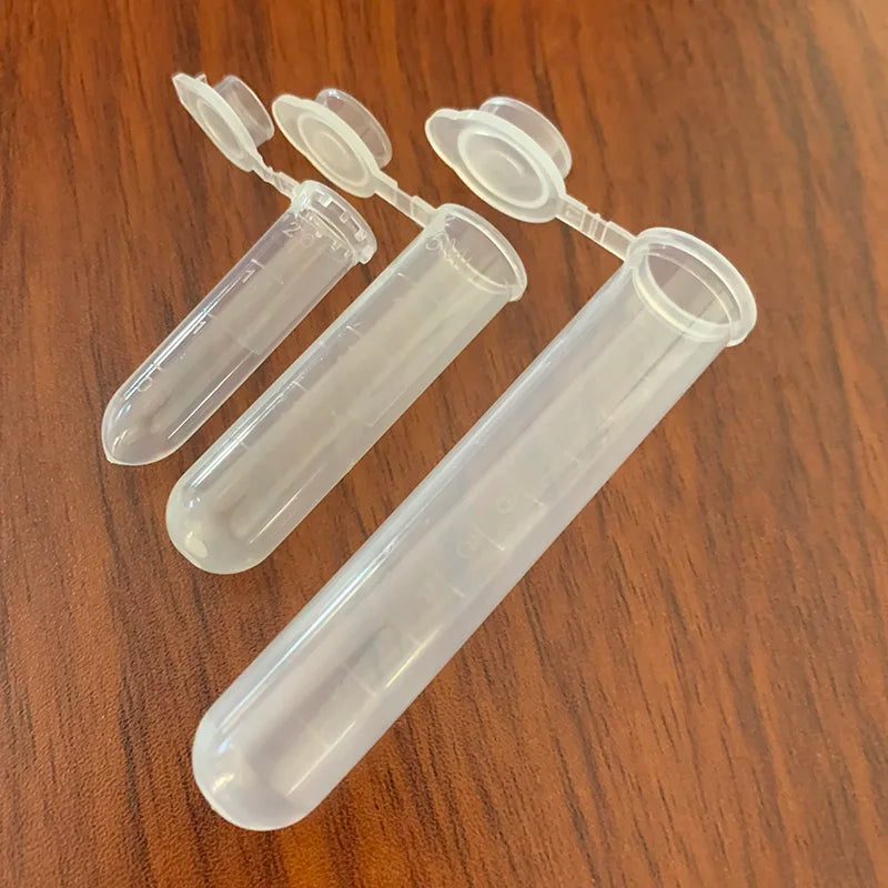 10PCS 2ML/5ML/10ML Laboratory Supplies Sample Transparent Micro Plastic Centrifuge Tube Test Tube Clip Laboratory Container Lid