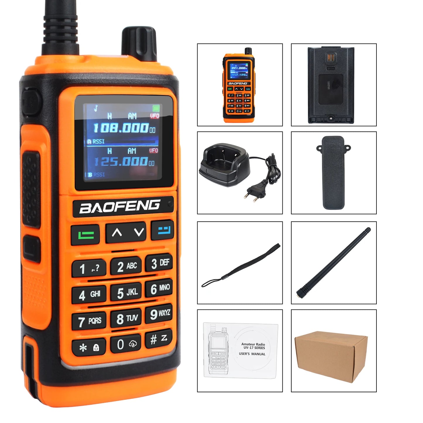 جهاز اتصال لاسلكي Baofeng UV-17Pro GPS 108-130MHz نطاق هوائي VHF UHF 200-260MHz 350-355MHz راديو FM نسخة ترددية بستة نطاقات مقاومة للماء