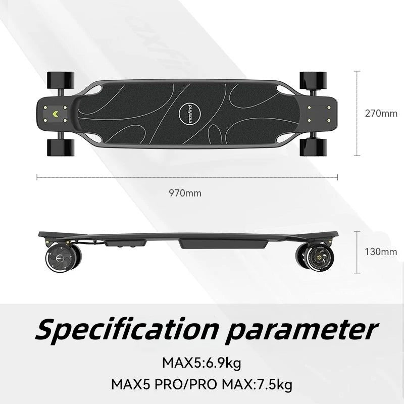 Maxfind's new Max5 series four-wheel electric skateboard remote control dual-drive adult commuter scooter