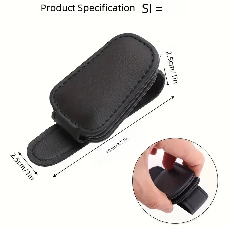 1Pcs sunglasses holder is suitable for car sunshades - magnetic leather sunglasses clip and ticket clip - car sunshade accessori