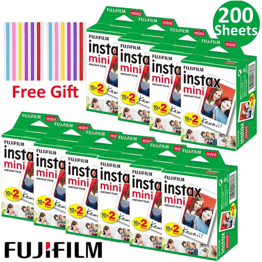 10-200 ورقة من ورق الصور ذو الحافة البيضاء من فوجي فيلم Instax Mini 11 مع الطباعة للكاميرا الفورية Mini 9 8 12 25 50s