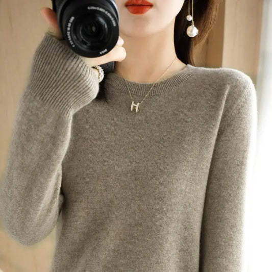 2024 Women Sweater Spring Autumn Long Sleeve O-neck Pullovers Warm Bottoming Shirts Korean Fashion Sweater Knitwear Soft Jumpers