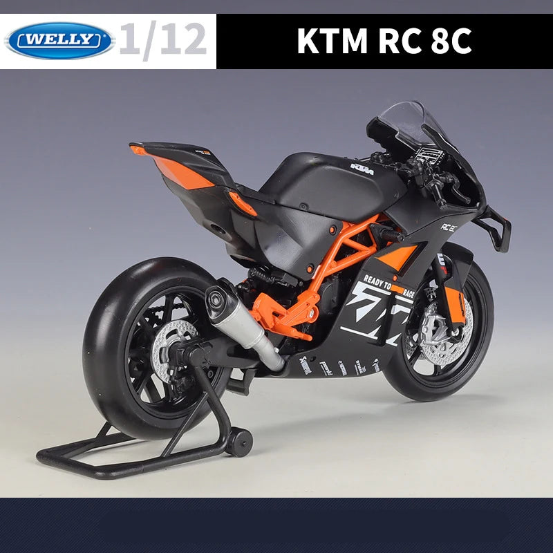 Welly 1:12 KTM RC 8C Alloy Road Racing Мотоцикл Модель Литой Металл Уличный Спорт Кросс-кантри Мотоцикл Модель Подарок Детям