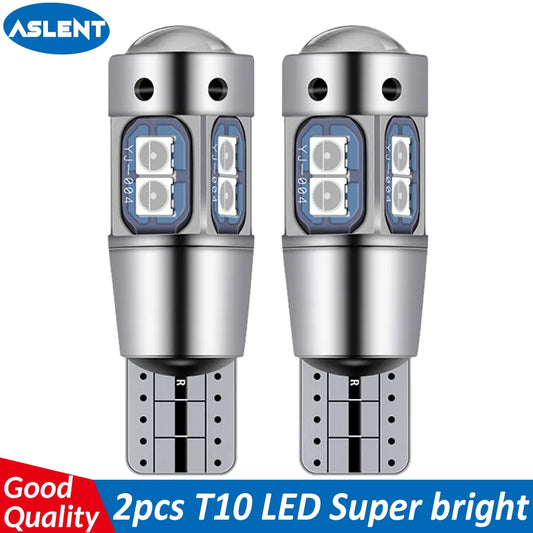 ASLENT 2PCS High Quality T10 W5W 168 192 Led Tail Light 3030 10smd 12V Car Led Auto Lamp CANBUS NO Error Car Marker Parking Bulb