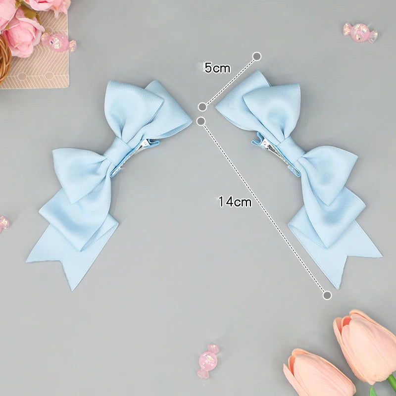 Kawaii Handmade Bow Hairclip Anime Lolita Hairpin Cosplay Headdress JK Uniform Hair Accessory Xmas Gifts