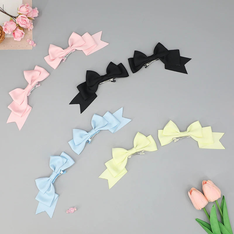 Kawaii Handmade Bow Hairclip Anime Lolita Hairpin Cosplay Headdress JK Uniform Hair Accessory Xmas Gifts