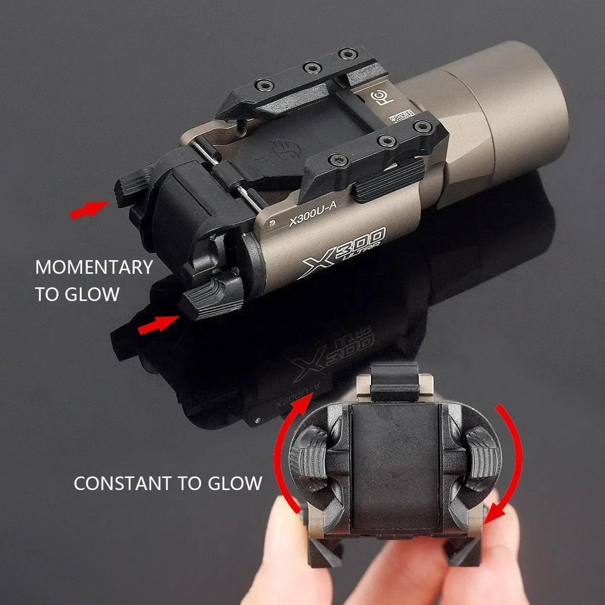 Tactical Surefir X300 X300U X300UH-B XH35 Pistol X300V Scout Light Weapon Gun Light Lanterna Rifle Strobe Flashlight Hunting