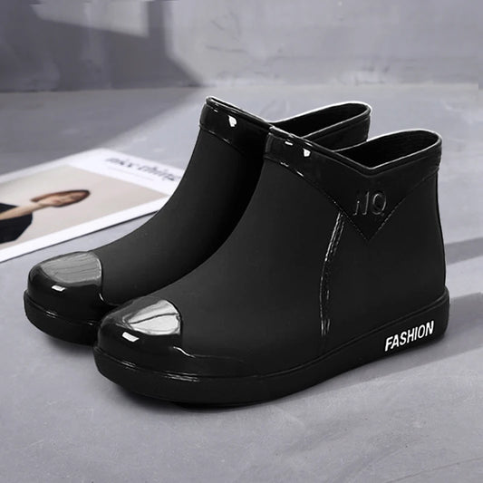 Rain， Boots， Women's Fashion 2023 ，New， Non-Slip Waterproof Short Tube Rubber Shoes Adult Rain Boots plus Velvet Warm Rain Shoes