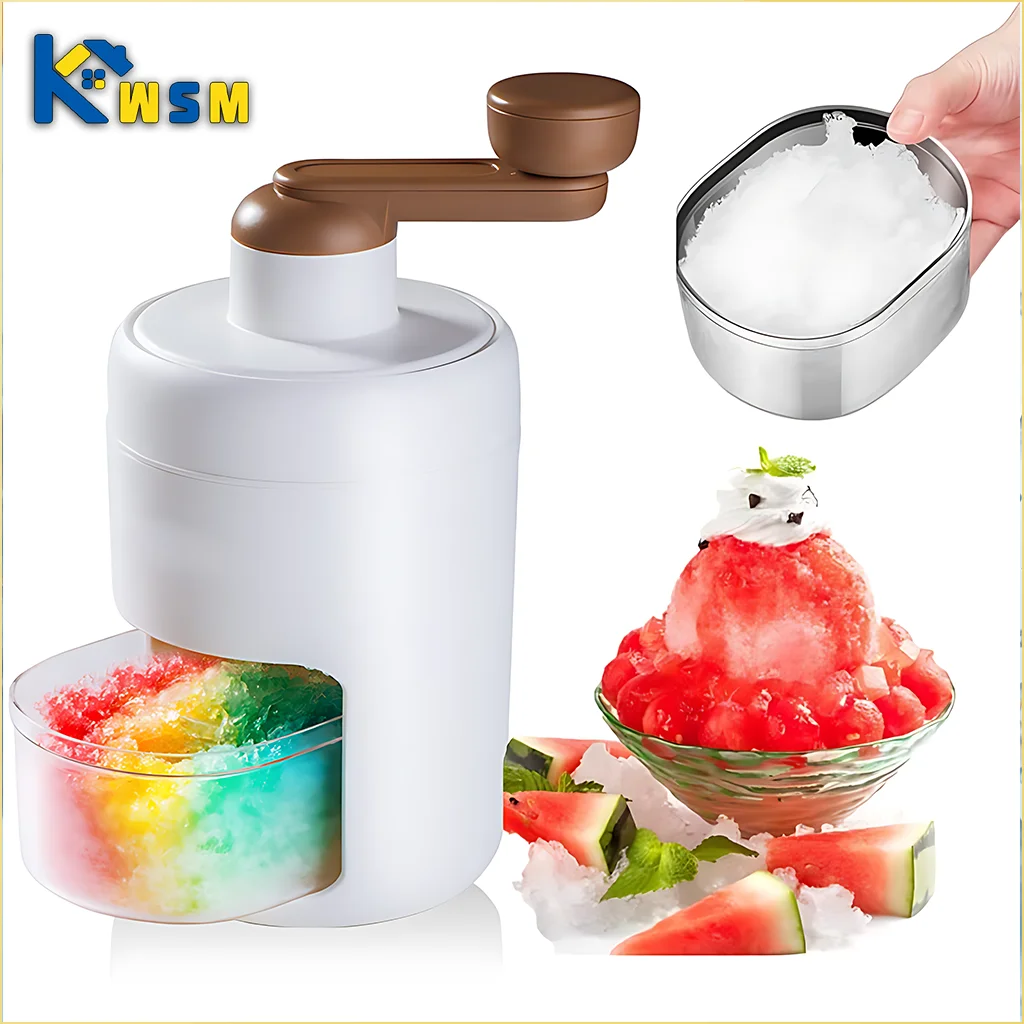 Manual Ice Shaver Household Small Ice Crusher Mini Shaved Ice Milkshake Machine Portable Hand-cranked Smoothie Machine