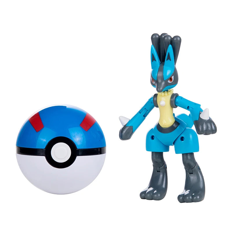 Pokemon Ball Figures Pokeball Genuine Original Deformation Toy Pikachu Charizard Eevee Mewtwo Lucario Pocket Monster Model Gifts