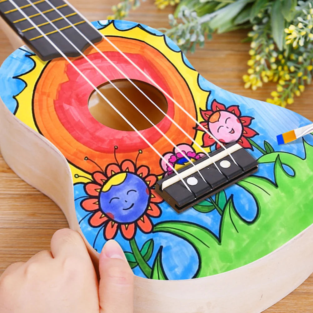 Wood Toys Ukelele Beginner Guitar Ukulele DIY Material Handmade Kit Instrument Crafts Supplies Child Scream