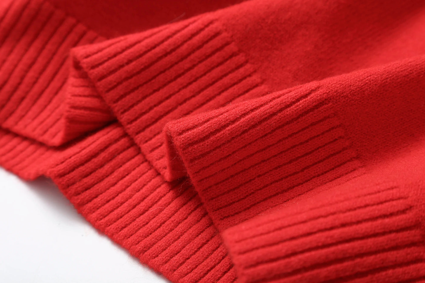 Ethereal MD 2023 autumn new style of Casual minimalist red bright wool blend crew-neck sweater