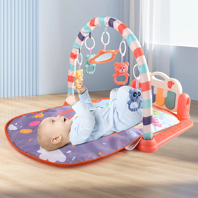 Baby Gyms Play Mats Musical Activity Center Kick Piano Tummy Time Padded Early Education Toys for Newborn Toddler Infants Gifts