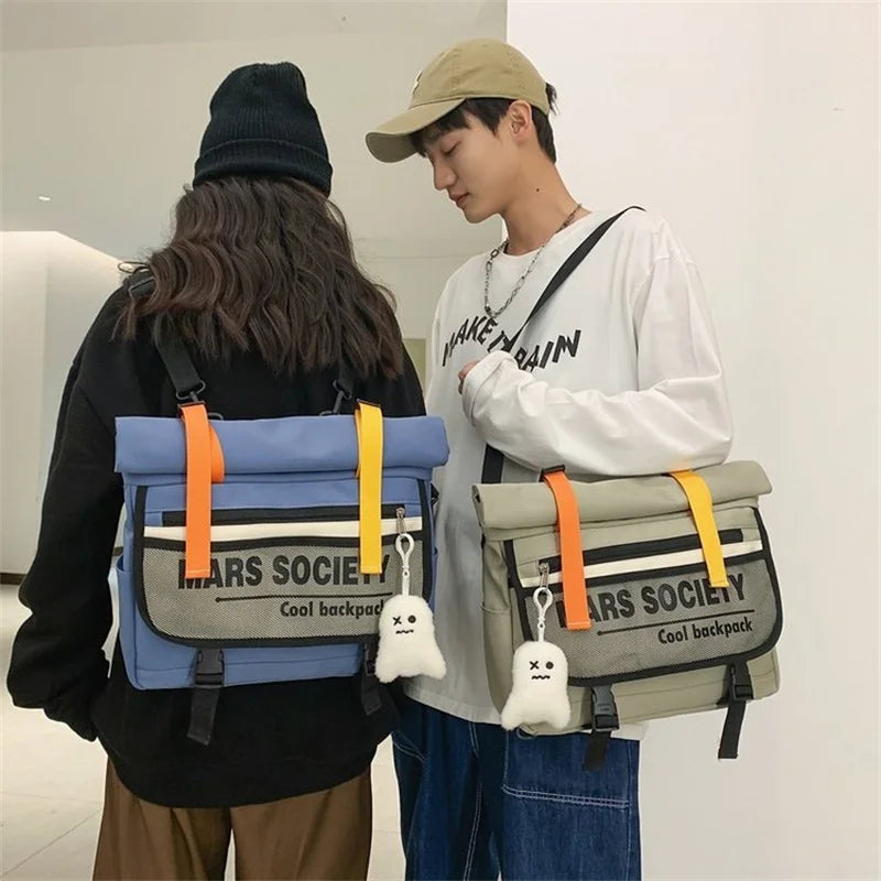 2023 Fashion High-capactiy Vintage Backpack Japanese Multifunctional School Bags For Boys Gilrs Casual Messenger Crossbody Bag