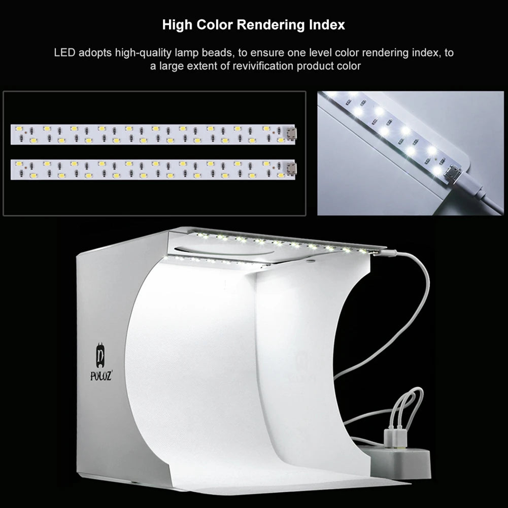 Mini LED Portable Foldable Light Box Light Room Photo Studio Photography Box Photography Studio Light Tent With Backdrop