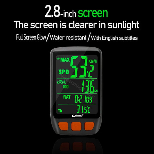 BOGEER беспроводной велосипедный спидометр с подсветкой USB перезаряжаемый велосипедный компьютер велосипедный спидометр одометр велосипедный компьютер
