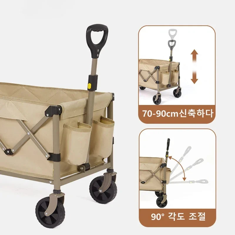 Naturehike Folding Hand Cart Wagon Camping Gear Outdoor Trolley Multi-purpose Wheels Travel Gadgets Storage Beach Large Shopping