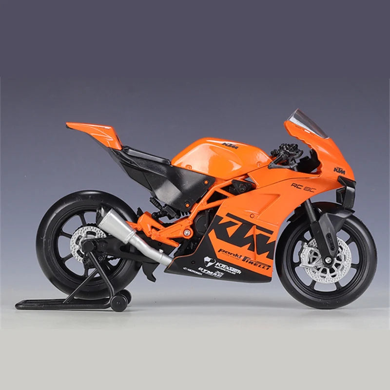 دراجة نارية رياضية من طراز Welly 1:12 KTM RC 8C مصنوعة من خليط معدني لسباقات الطرق الوعرة، هدية للأطفال