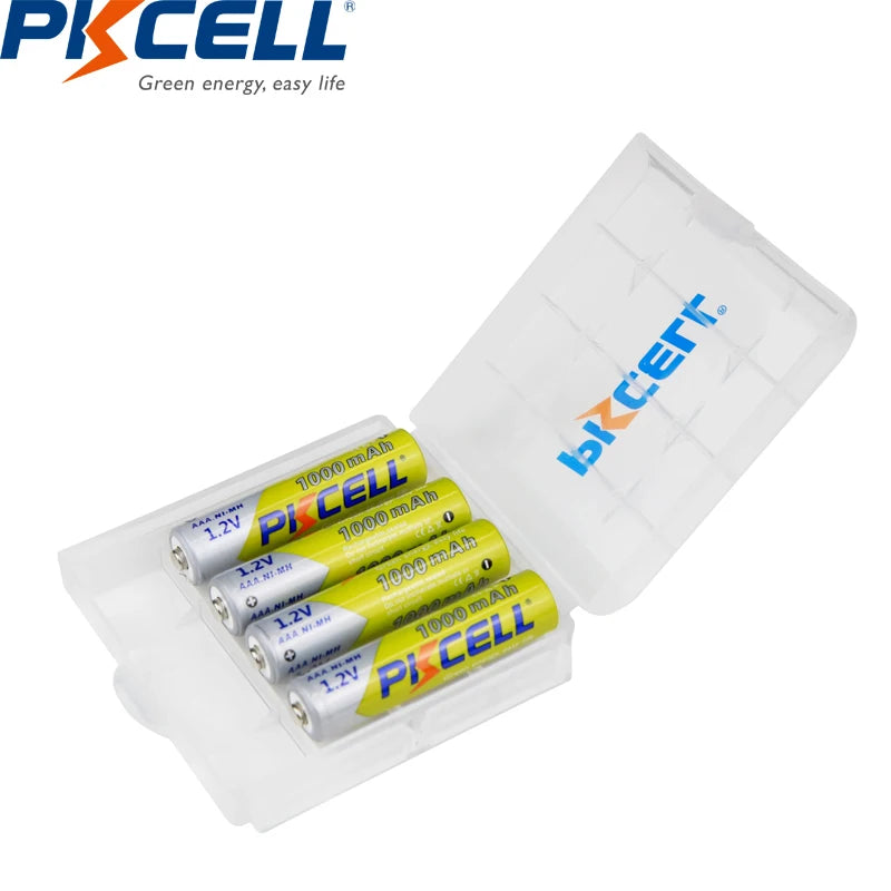 8PC PKCELL AAA Battery 1.2V NiMH AAA Rechargeable Batteries 1000mah aaa Clock Toys mouse battery And 2PC AAA/AA Battery Holder