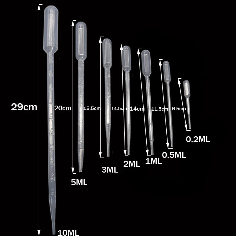 100 шт 0,2 /0,5 /1 /2 /3 /5 /10 мл лабораторная пипетка пластиковая одноразовая градуированная емкость для жидкости капельница соломинка