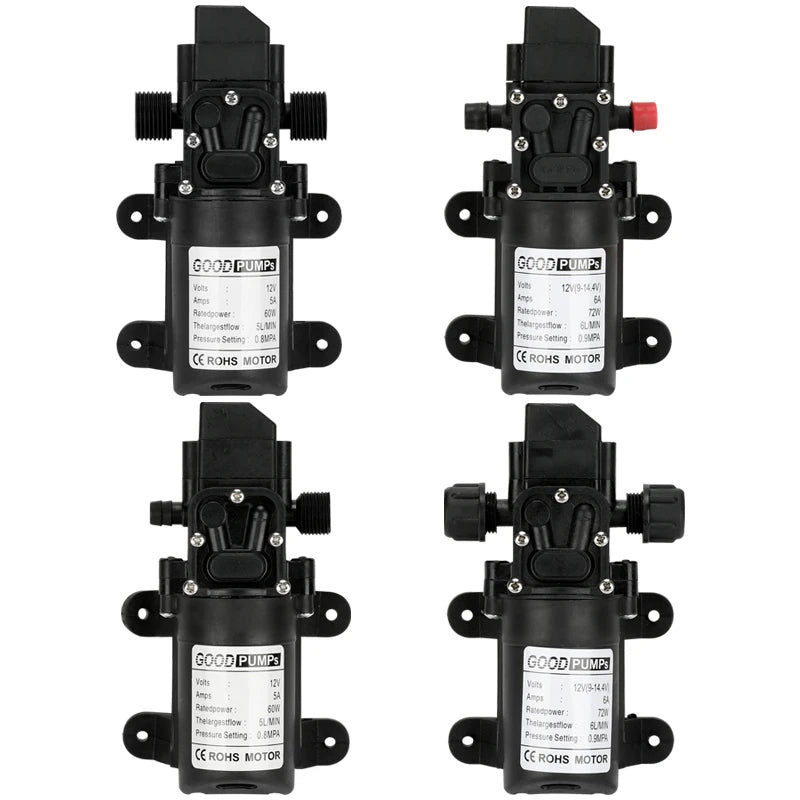 1 шт. Автоматический переключатель потока 6 л/мин DC12V 70 Вт 130PSI автоматический мембранный водяной насос небольшие безопасные самовсасывающие насосы высокого давления