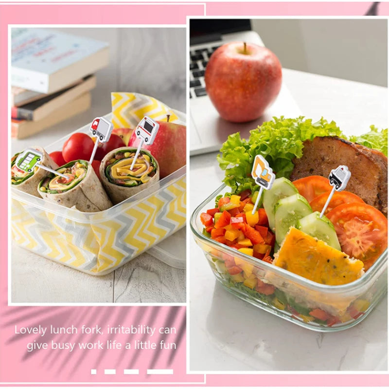 Animal Fruit Fork Food Grade Plastic Mini Cartoon Kids Cake Fruit Toothpick Bento Lunch Bento Accessories Party Decoration