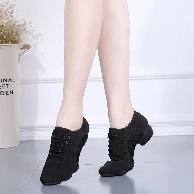 Adult Men Women Low Heel Teacher Dance Shoes Latin Dancing Body Shape Training Square Street Cha Cha Dance Shoes Breath Sneakers